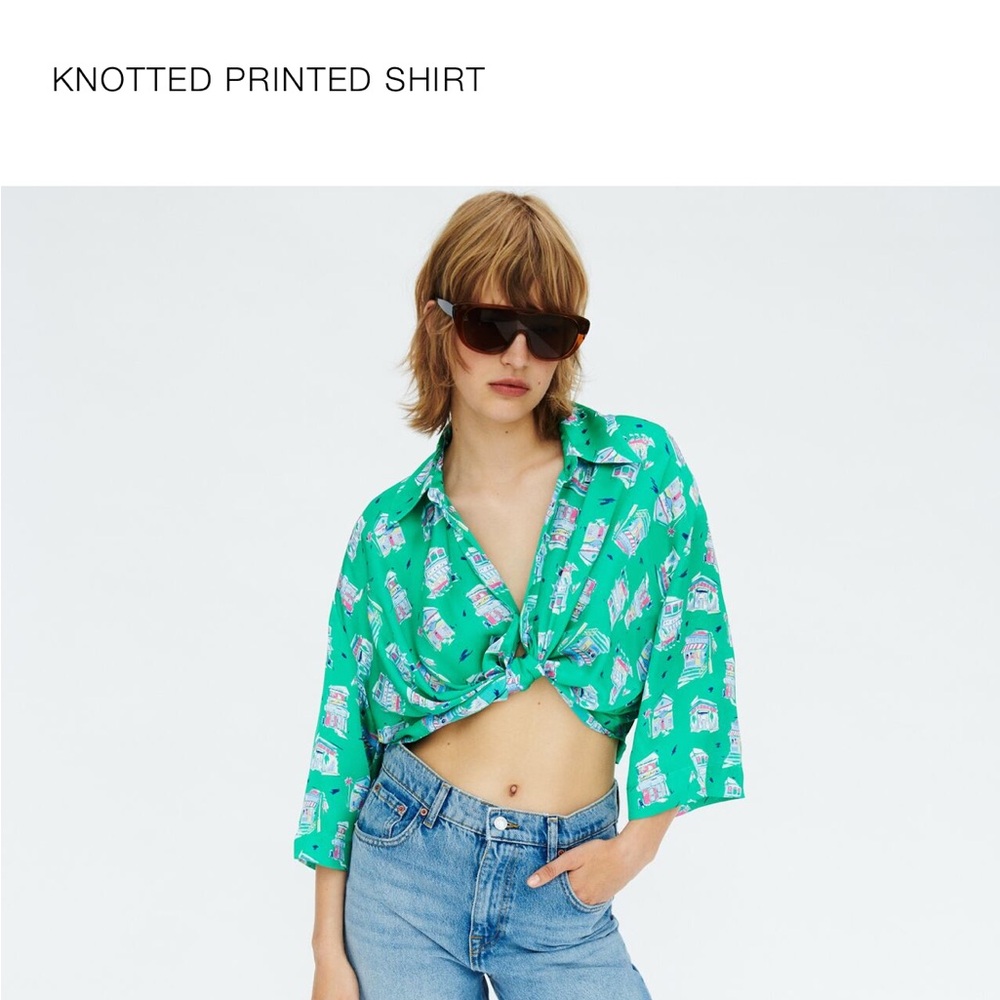 KNOTTED PRINTED SHIRT